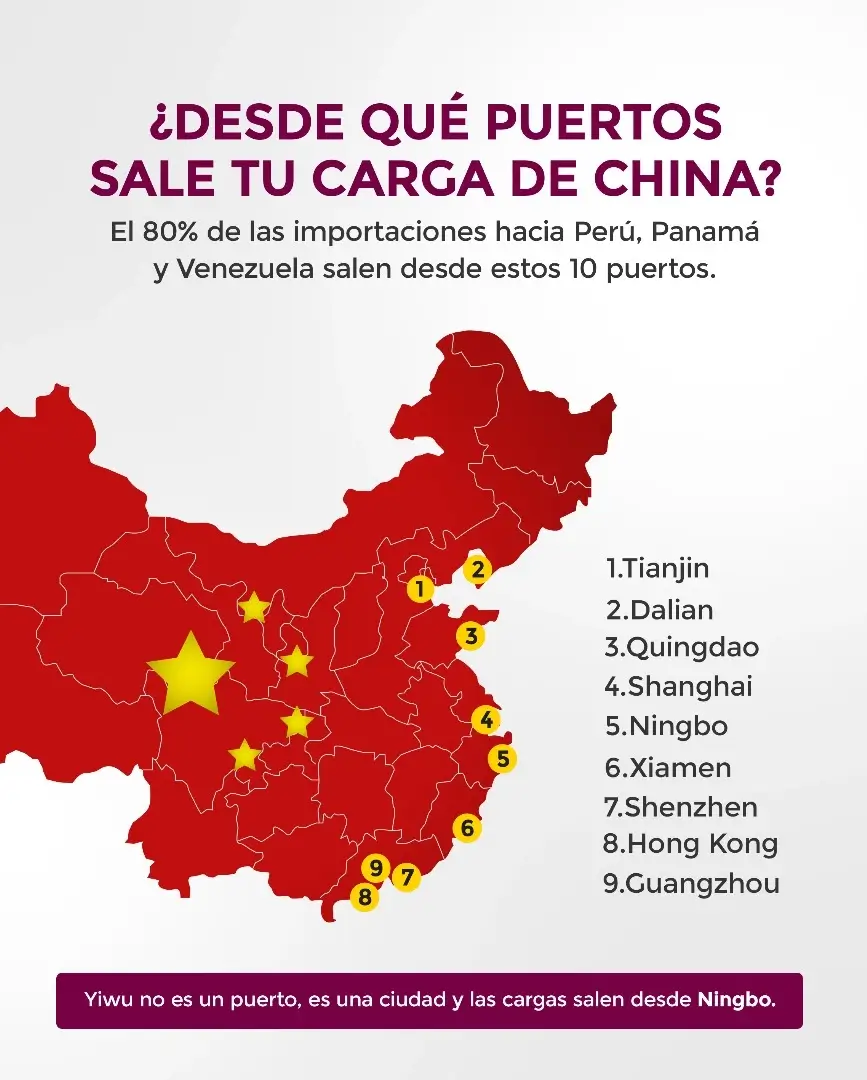 Puertos principales de China PIC Cargo