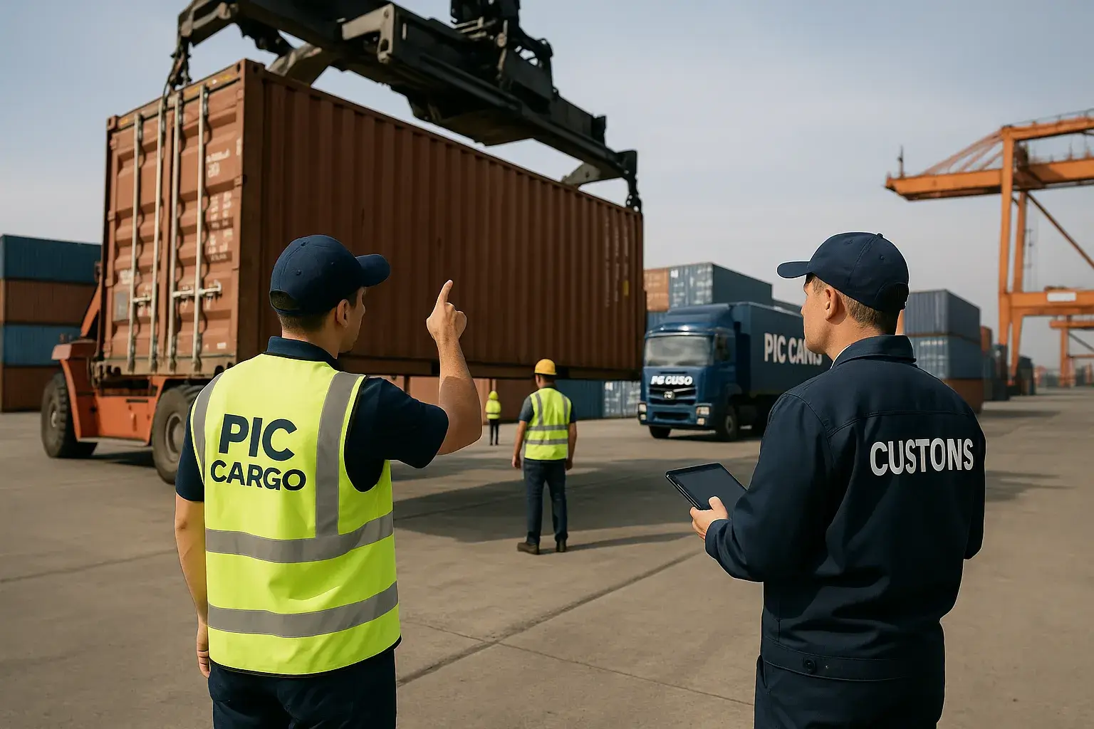 Inspección de contenedor en puerto