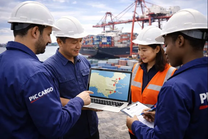 Coordinación con proveedor y puerto de entrega en China