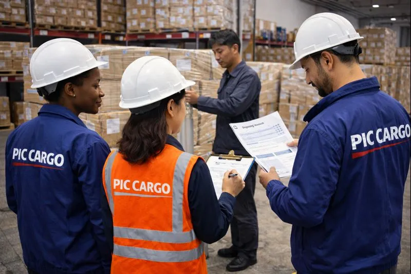 Control de documentos y preparación de carga en origen