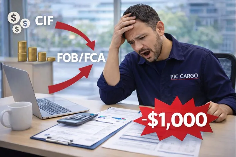 CIF vs FOB/FCA en carga consolidada desde China